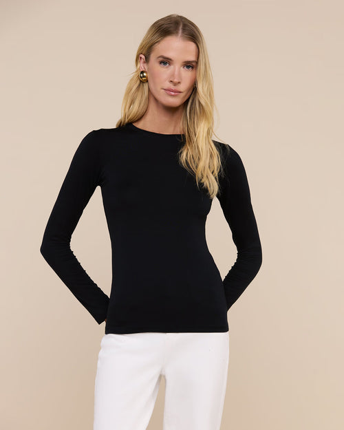 TESS LONG SLEEVE TEE / BLACK JERSEY