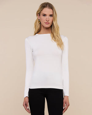 TESS LONG SLEEVE TEE / WHITE