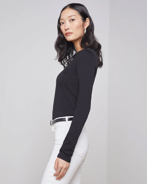 TESS LONG SLEEVE TEE / BLACK JERSEY