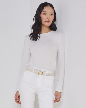 TESS LONG SLEEVE TEE / WHITE
