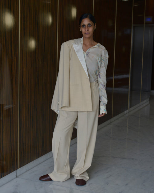 SOGNI PRINT GRANDFATHER SHIRT / AVORIO