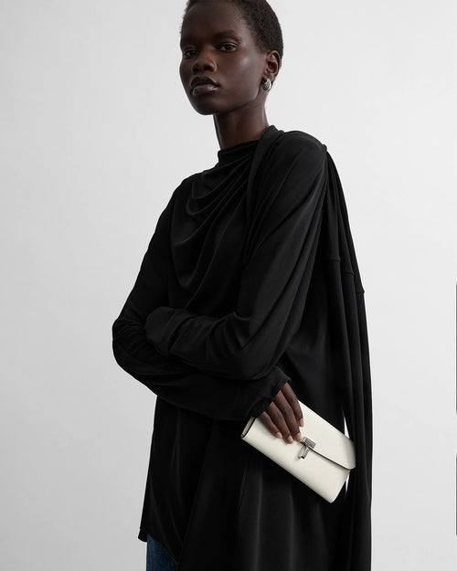 DRAPED BLOUSE / BLACK