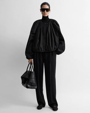GATHERED PARACHUTE JACKET / BLACK