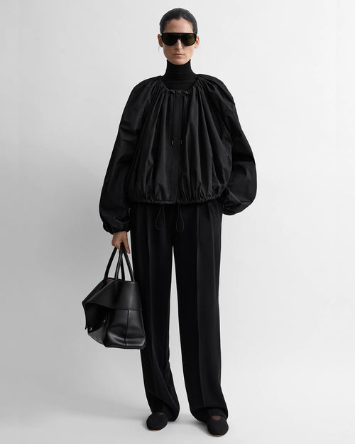 GATHERED PARACHUTE JACKET / BLACK
