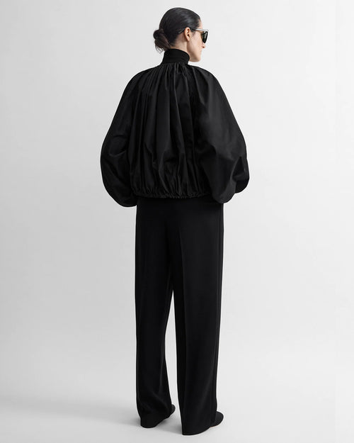 GATHERED PARACHUTE JACKET / BLACK