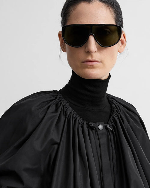 GATHERED PARACHUTE JACKET / BLACK