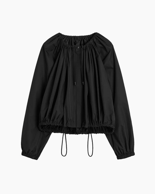 GATHERED PARACHUTE JACKET / BLACK