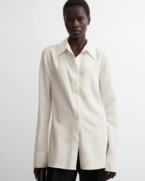 LIGHTWEIGHT WOOL SHIRT / ECRU