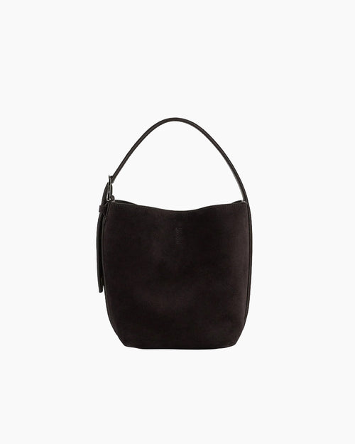 PETITE BELTED SUEDE TOTE / ESPRESSO