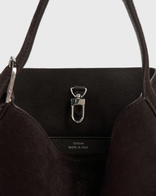 PETITE BELTED SUEDE TOTE / ESPRESSO