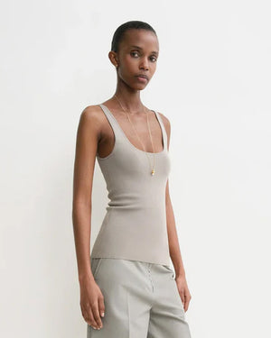 COMPACT KNIT TANK / DOVE