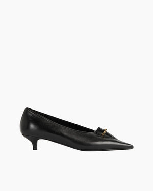 PIERCED NAPPA PUMPS / BLACK