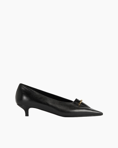 PIERCED NAPPA PUMPS / BLACK