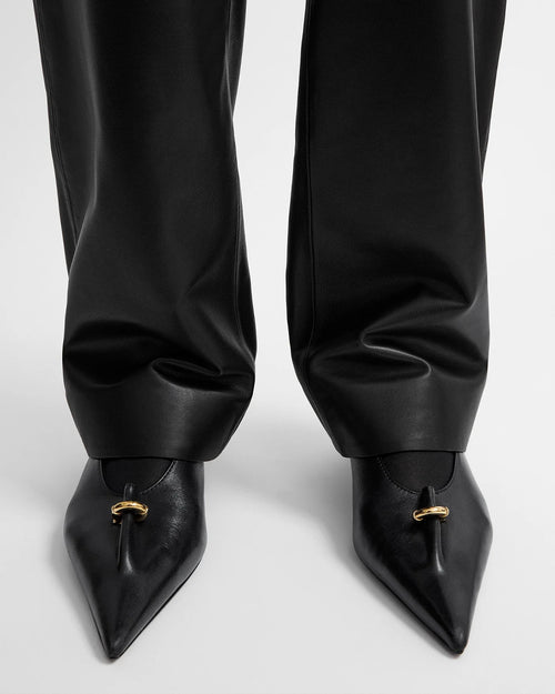 PIERCED NAPPA PUMPS / BLACK