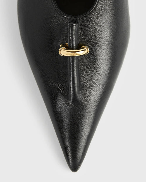 PIERCED NAPPA PUMPS / BLACK