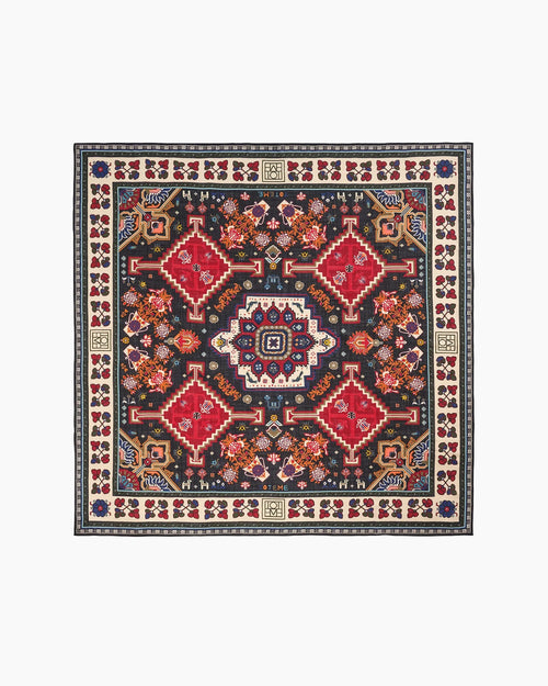 WINTER BLANKET SCARF / NAVY / RED