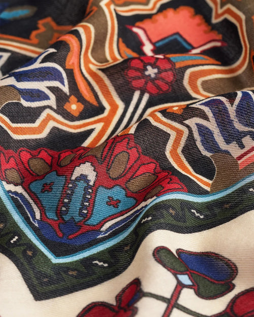 WINTER BLANKET SCARF / NAVY / RED