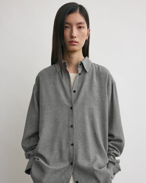 CLASSIC FLUID SHIRT / MID GREY MELANGE