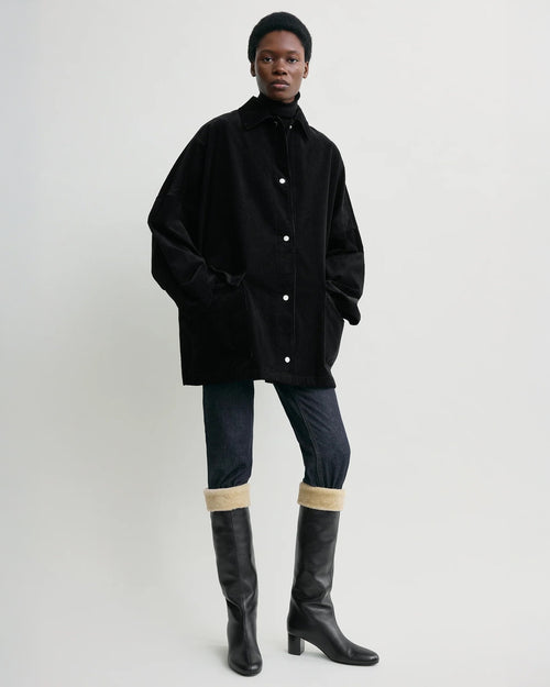 CORD OVERSHIRT JACKET / BLACK