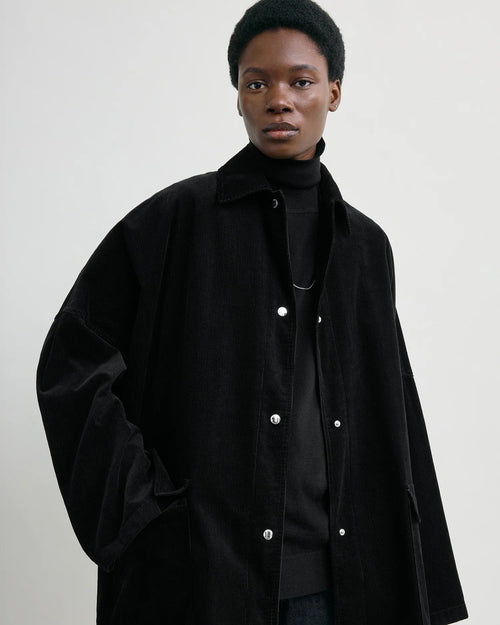CORD OVERSHIRT JACKET / BLACK