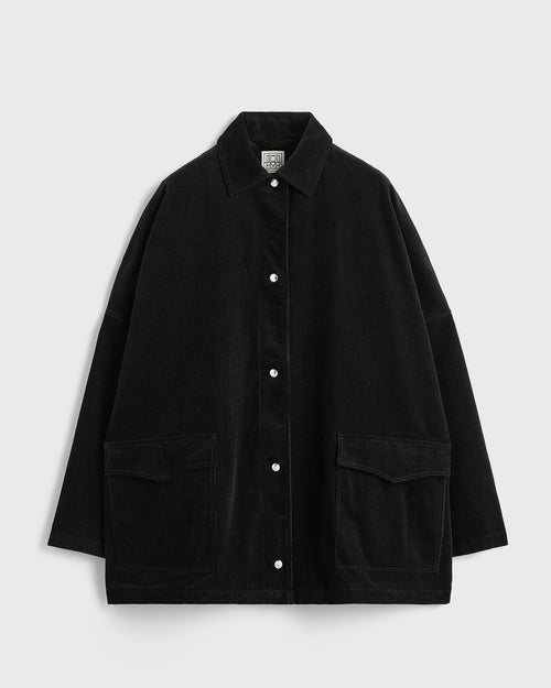 CORD OVERSHIRT JACKET / BLACK