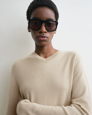 CLASSIC V-NECK KNIT / FAWN