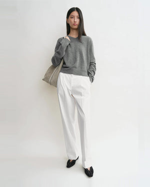 CLASSIC V-NECK KNIT / GREY MELANGE