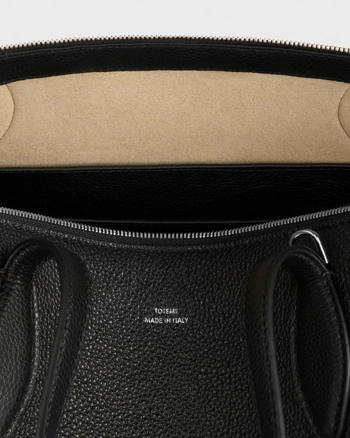 MEDIUM GRAINED-LEATHER DAY TOTE / BLACK
