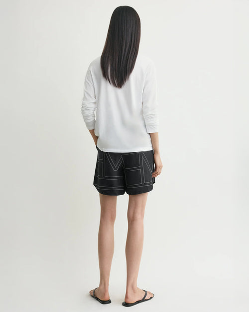 MONOGRAM SILK PJ SHORTS / BLACK
