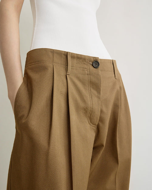 RELAXED TWILL TROUSERS / HAZEL