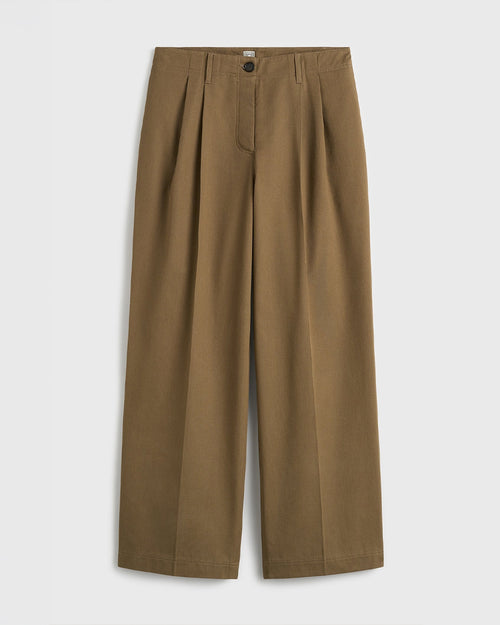 RELAXED TWILL TROUSERS / HAZEL