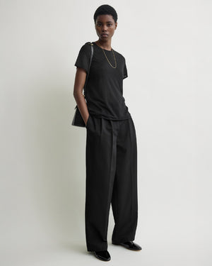 RELAXED TWILL TROUSERS / BLACK