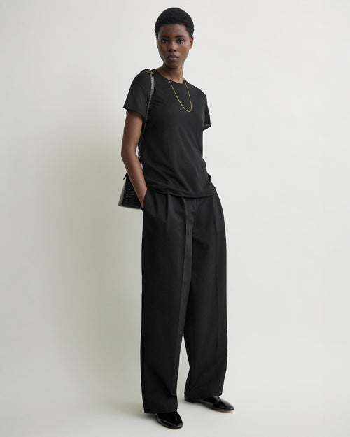 RELAXED TWILL TROUSERS / BLACK