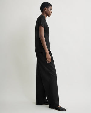 RELAXED TWILL TROUSERS / BLACK