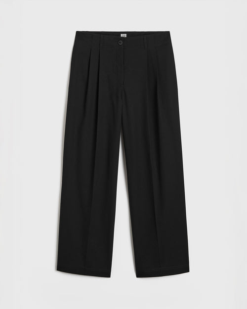 RELAXED TWILL TROUSERS / BLACK