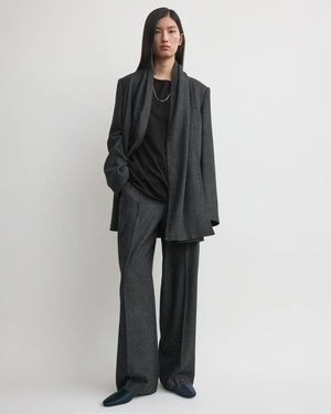 SCARF BLAZER / CHARCOAL MELANGE