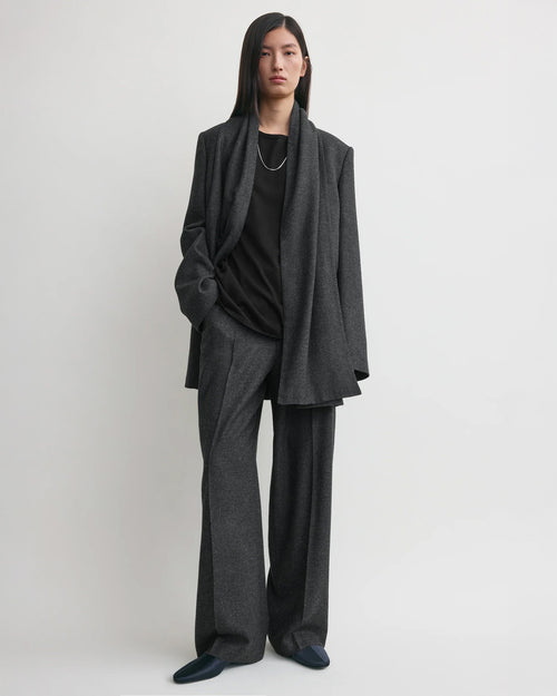 SCARF BLAZER / CHARCOAL MELANGE