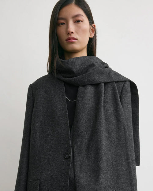 SCARF BLAZER / CHARCOAL MELANGE
