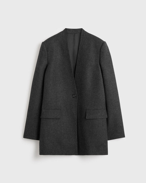 SCARF BLAZER / CHARCOAL MELANGE