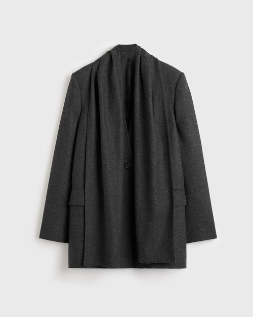 SCARF BLAZER / CHARCOAL MELANGE