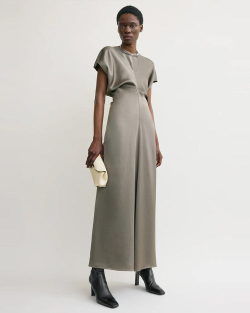 SLOUCH WAIST DRESS / TAUPE