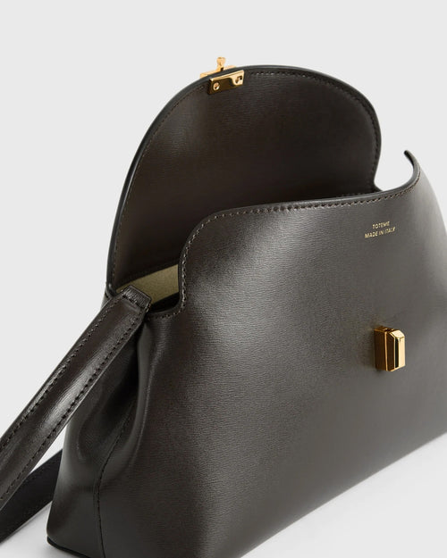 T-LOCK LEATHER CLUTCH / BARK