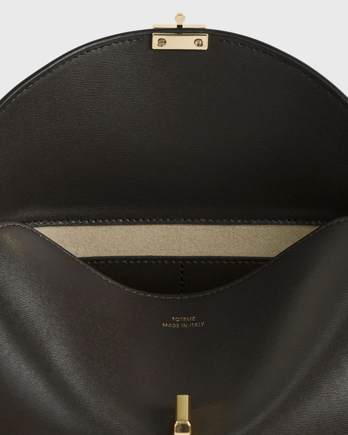 T-LOCK LEATHER CLUTCH / BARK