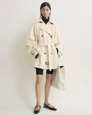WASHED COTTON TRENCH / STONE