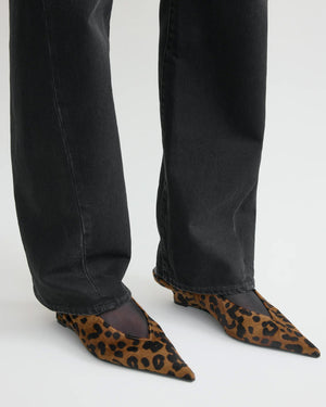 WEDGE HEEL PONY HAIR SLINGBACKS / LEOPARD