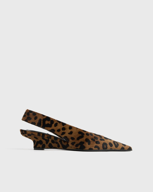 WEDGE HEEL PONY HAIR SLINGBACKS / LEOPARD