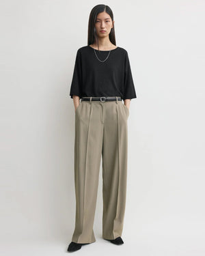 WIDE FLUID TROUSERS / TAUPE