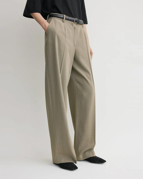 WIDE FLUID TROUSERS / TAUPE