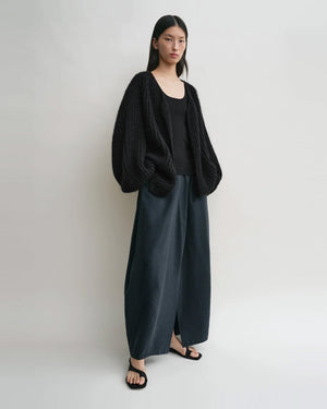 PUFFED CARDIGAN / BLACK