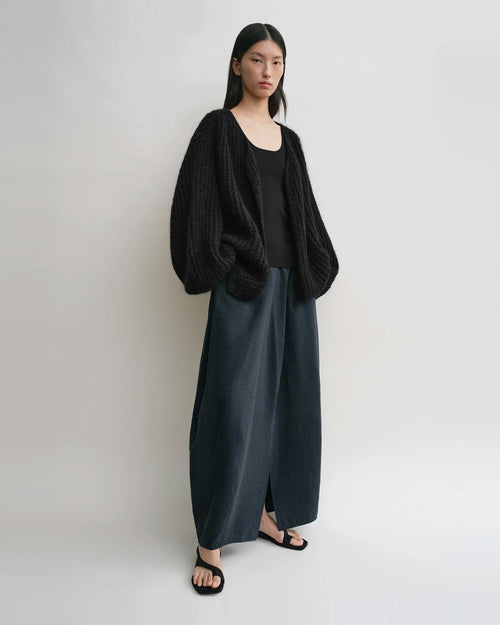 PUFFED CARDIGAN / BLACK